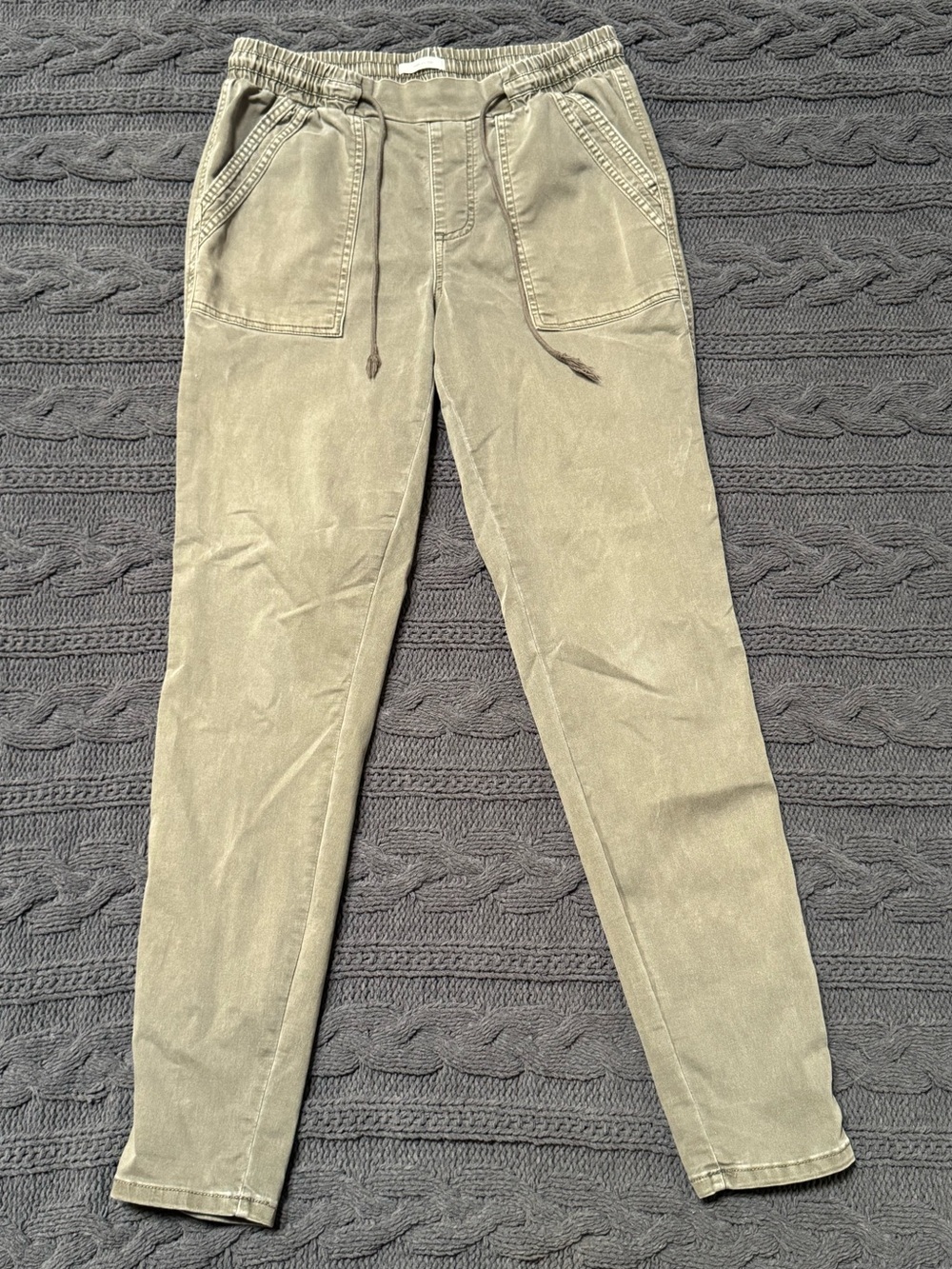 Maurices Elastic Waist Pants, Olive Green, Women's Small Regular